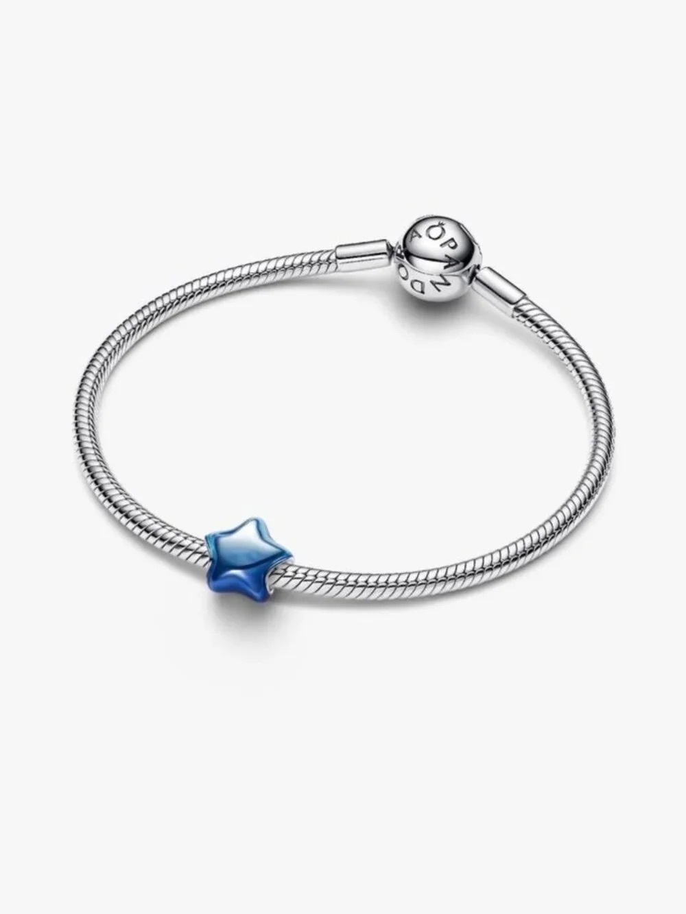 Pandora Sterling Silver Bracelet with Blue Star Charm